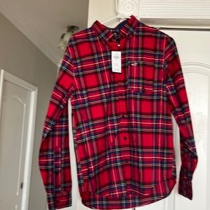Young men plaid button down, long sleeve